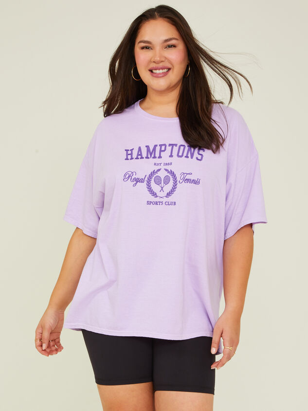Hamptons Sports Club Oversized Tee Detail 3 - ARULA