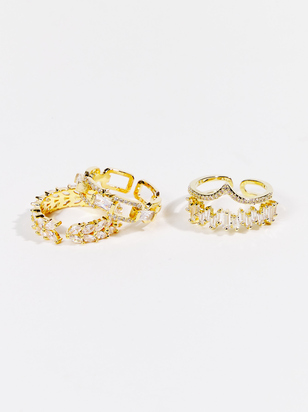 Crystal Glitz Ring Set - ARULA