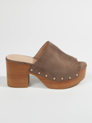 Gina Suede Clog Heels - ARULA