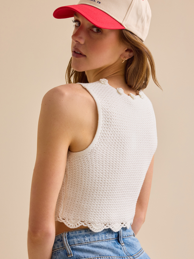 Juniper 3D Floral Crochet Vest Detail 4 - ARULA