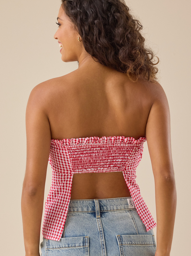 Dixie Gingham Tube Top Detail 3 - ARULA