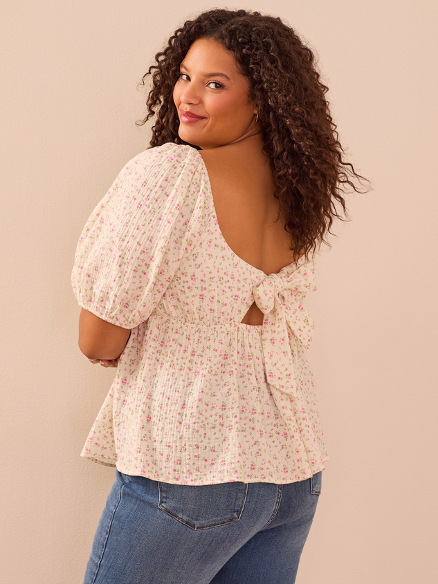 Eden Floral Babydoll Top Detail 5 - ARULA