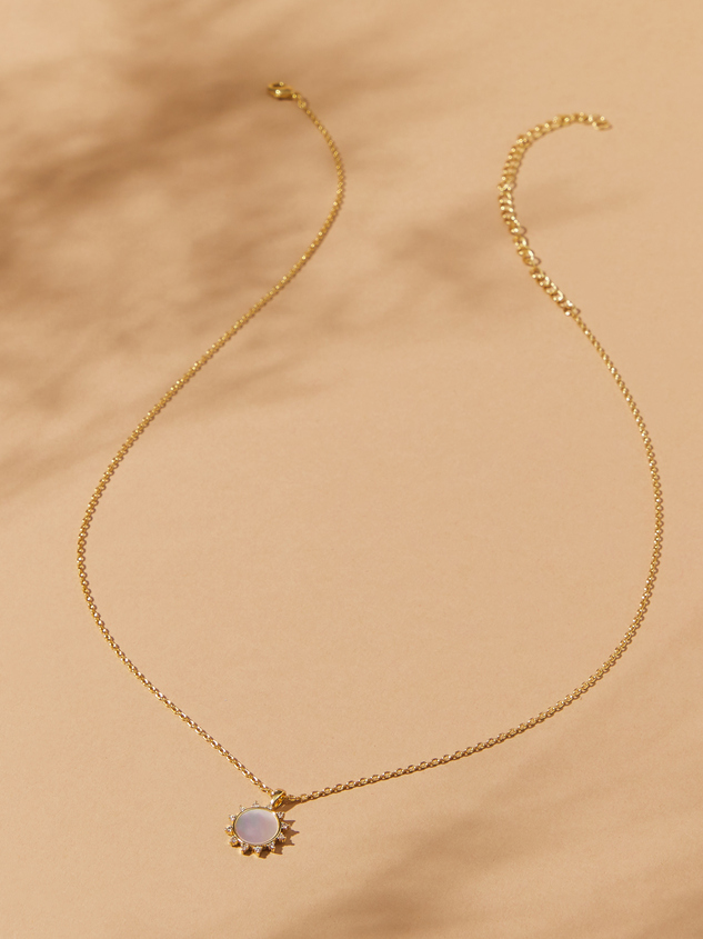 Sun Charm Necklace Detail 2 - ARULA