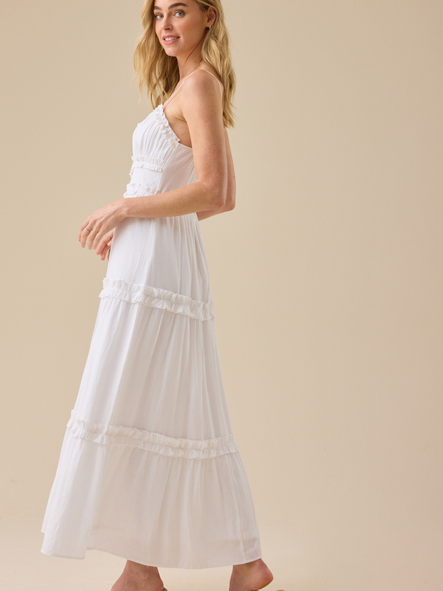 Greer Ruffle Maxi Dress Detail 3 - ARULA