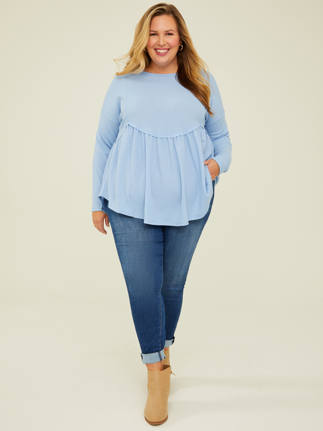 Huxley Waffle Long Sleeve Top Detail 2 - ARULA