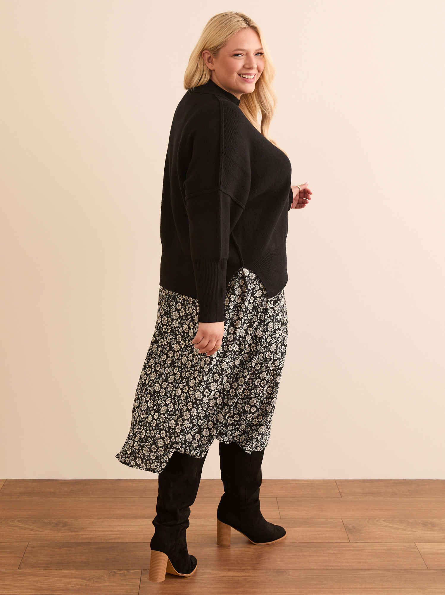 Oversized black sweater plus size discount
