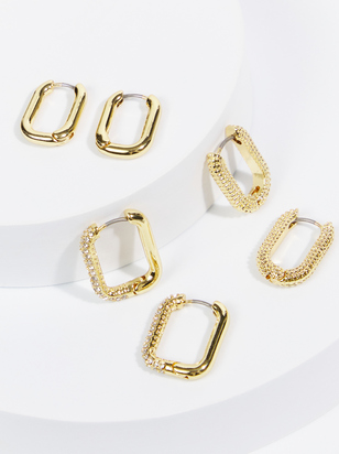 Rectangular Hoop Earring Set - ARULA