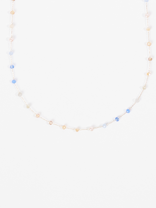 Dainty Chain Beaded Choker Necklace Detail 2 - ARULA