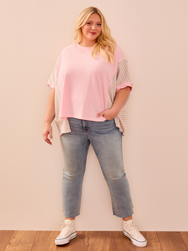 Charlie Oversized Pieced Thermal Top - ARULA