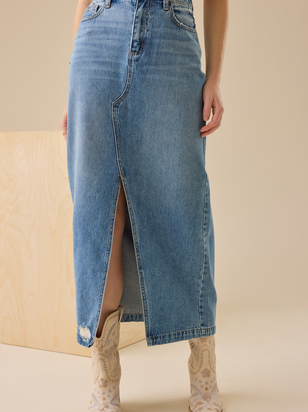 Bratton Denim Midi Skirt - ARULA