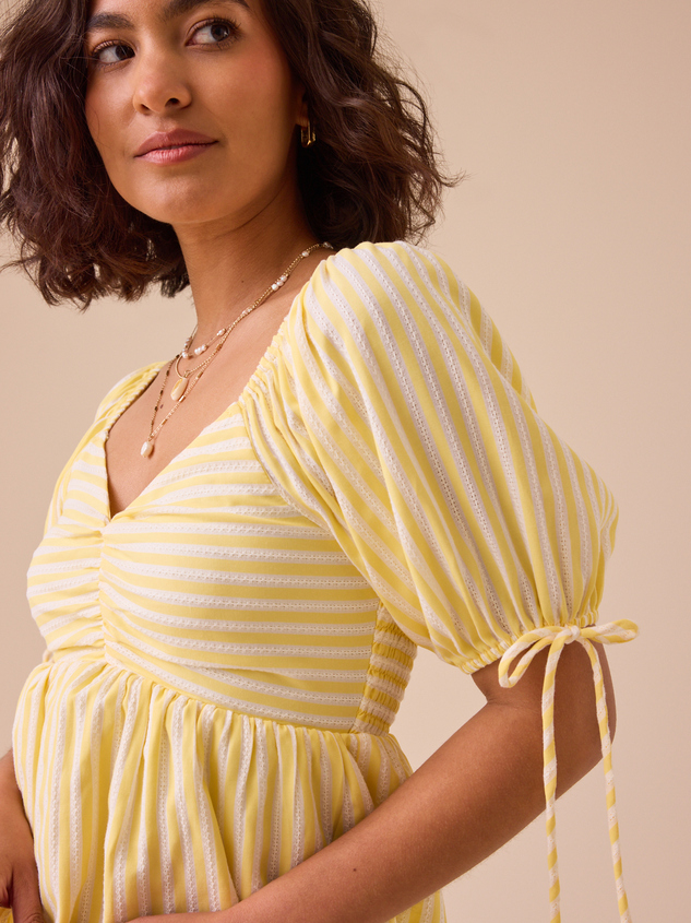 Sonia Striped Babydoll Top Detail 3 - ARULA