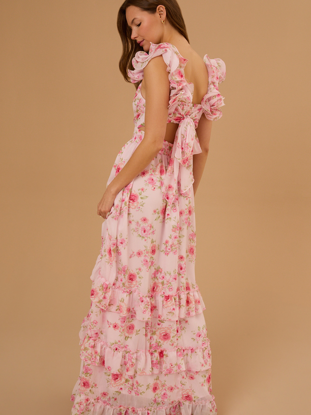 Faerin Floral Maxi Dress Detail 4 - ARULA