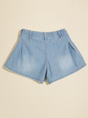 Kaylee Pleated Denim Shorts - ARULA