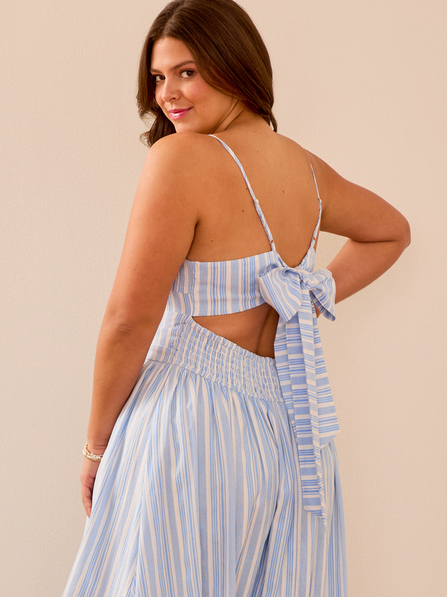 Jessie Stripe Maxi Dress Detail 5 - ARULA