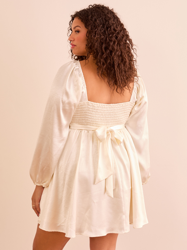 Aaliyah Satin Mini Dress Detail 2 - ARULA