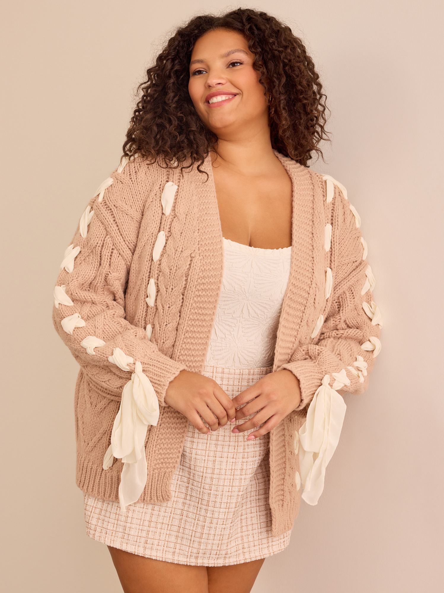 Plus size ivory cardigan sales