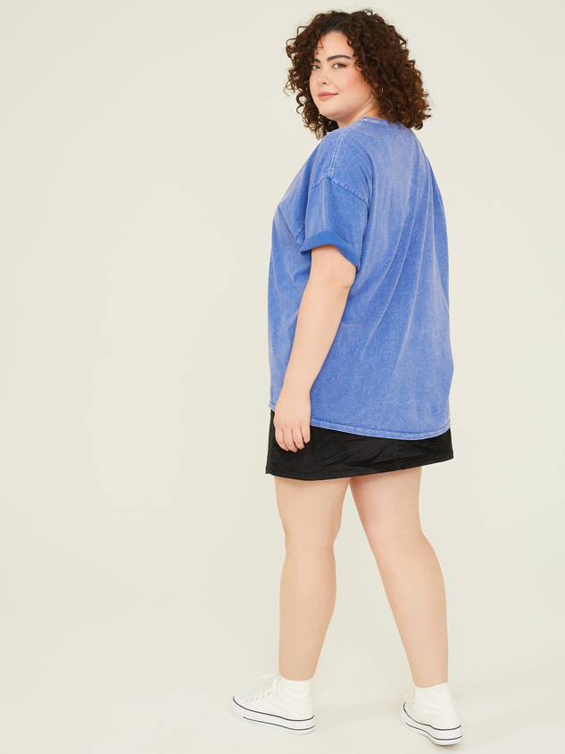 Smiley Face Oversized Tee Detail 4 - ARULA