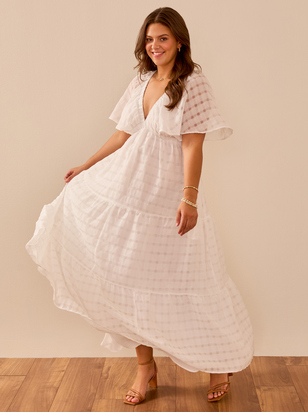 Shona Textured Plaid Maxi Dress - ARULA