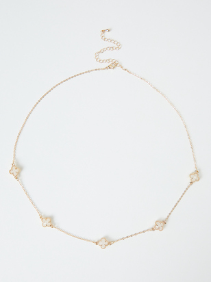Crystal Clover Chain Necklace - ARULA