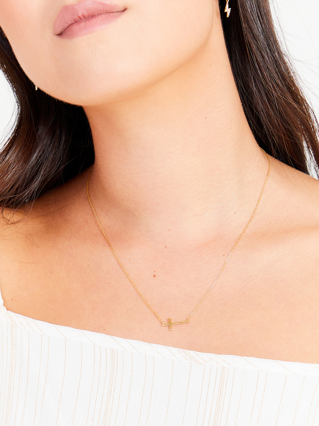 18K Gold Plated Cross Necklace Detail 4 - ARULA