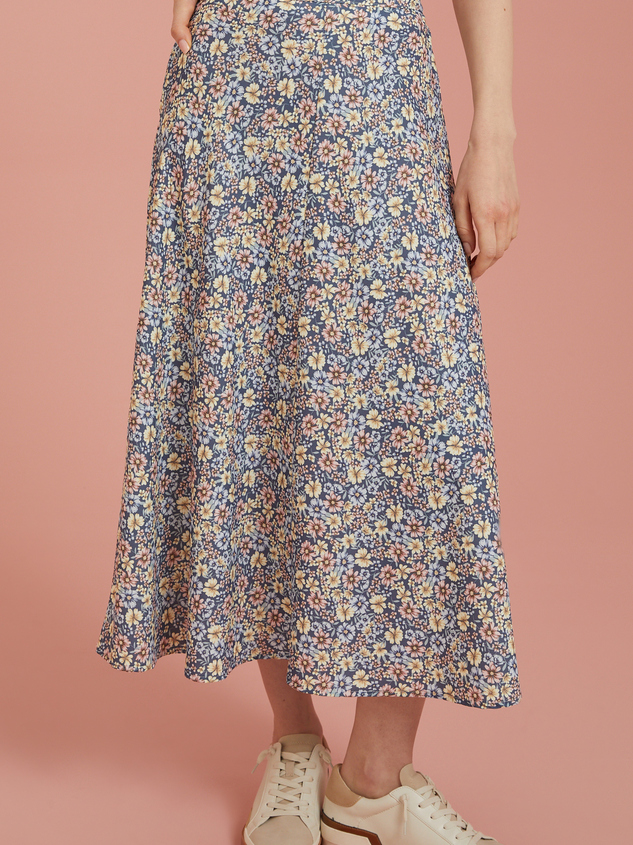 Ainsley Floral Midi Skirt Detail 2 - ARULA