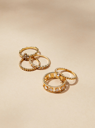 Dainty Clover Ring Set - ARULA - 