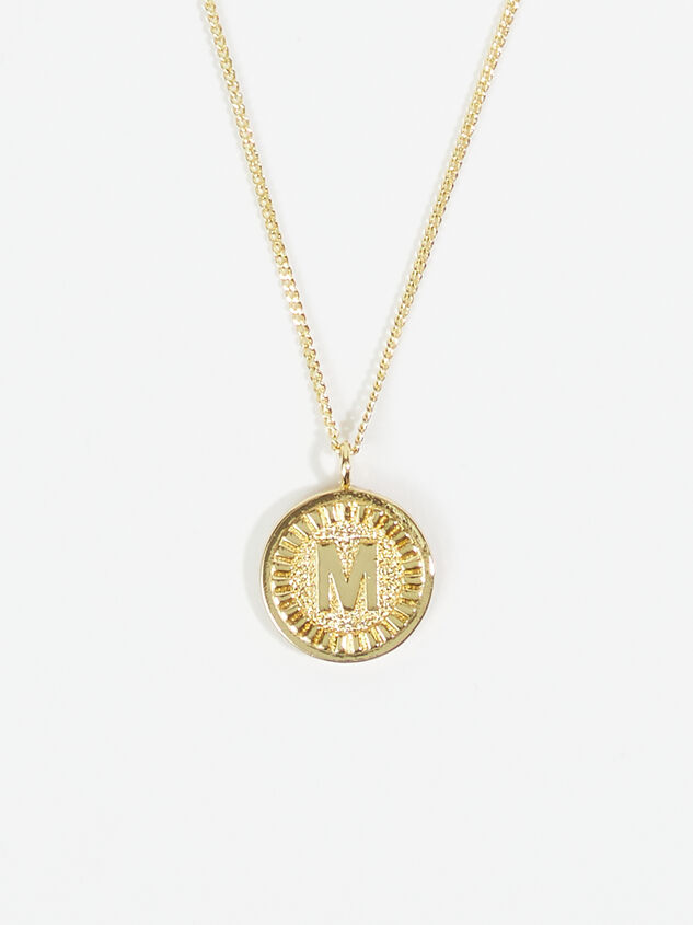 18k Gold Monogram Necklace - M Detail 1 - ARULA
