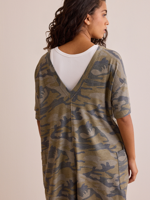 Hang Tough Reversible Tee Camo Romper Detail 4 - ARULA