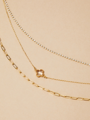 Clover Layered Necklace - ARULA - 