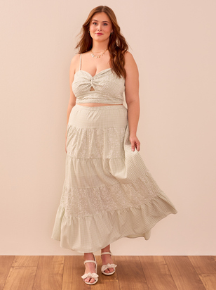 Sofia Gingham Midi Skirt - ARULA - 