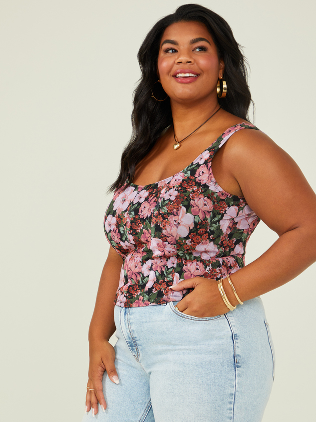 Rosemary Floral Tank Top Detail 5 - ARULA