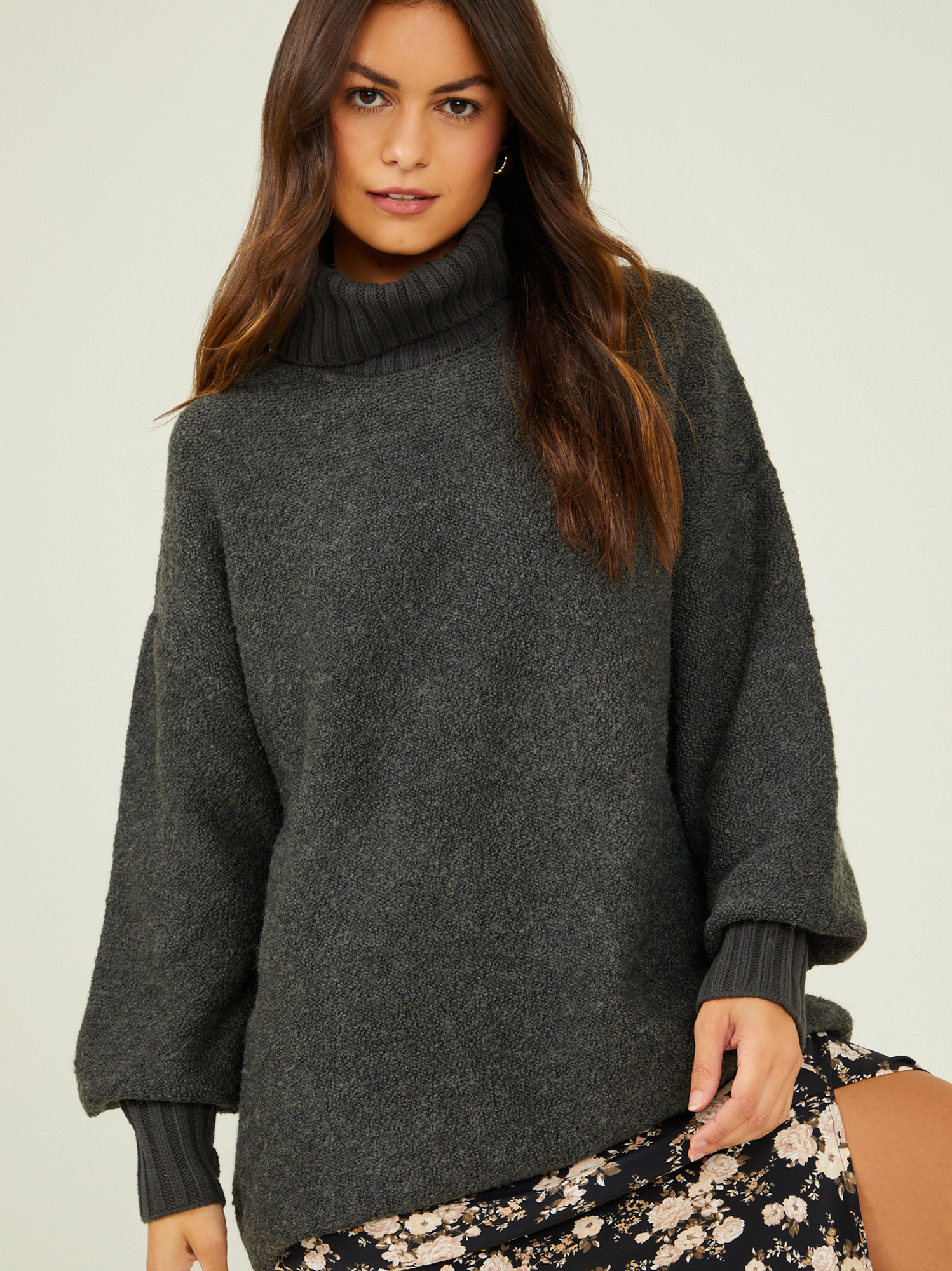 Boucle sale turtleneck sweater