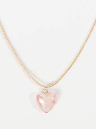 Glass Heart Rope Necklace - ARULA