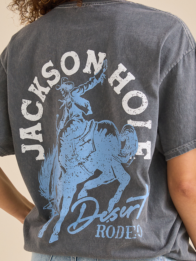 Jackson Hole Rodeo Oversize Tee Detail 2 - ARULA