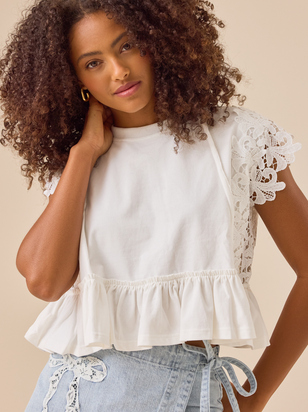 Elliot Embroidered Babydoll Top - ARULA