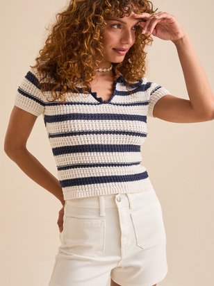 Jude Striped Crochet Top - ARULA - 