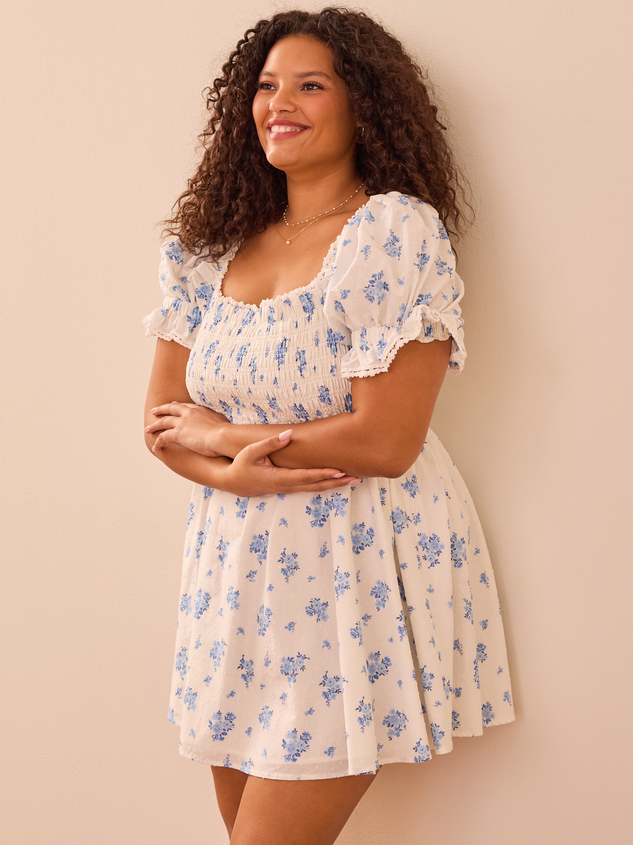 Shannon Floral Clip Dot Dress Detail 3 - ARULA