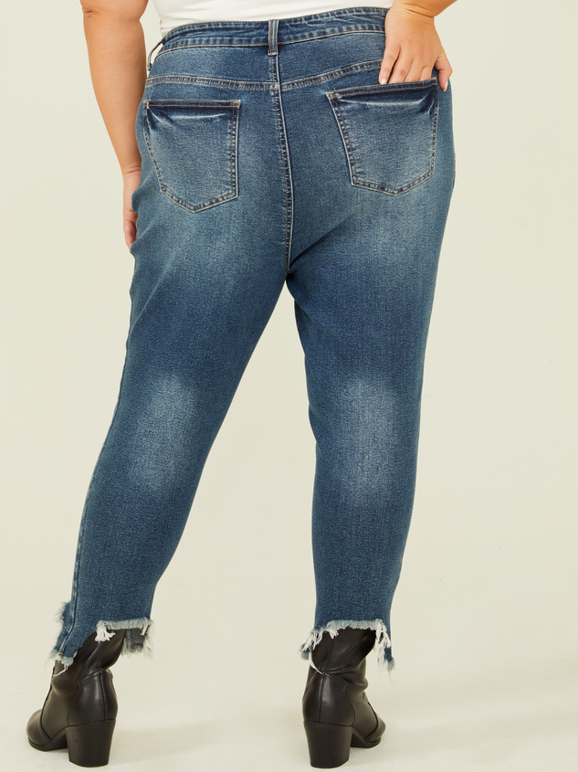 Incrediflex 26" Raw Hem Skinny Jeans Detail 5 - ARULA