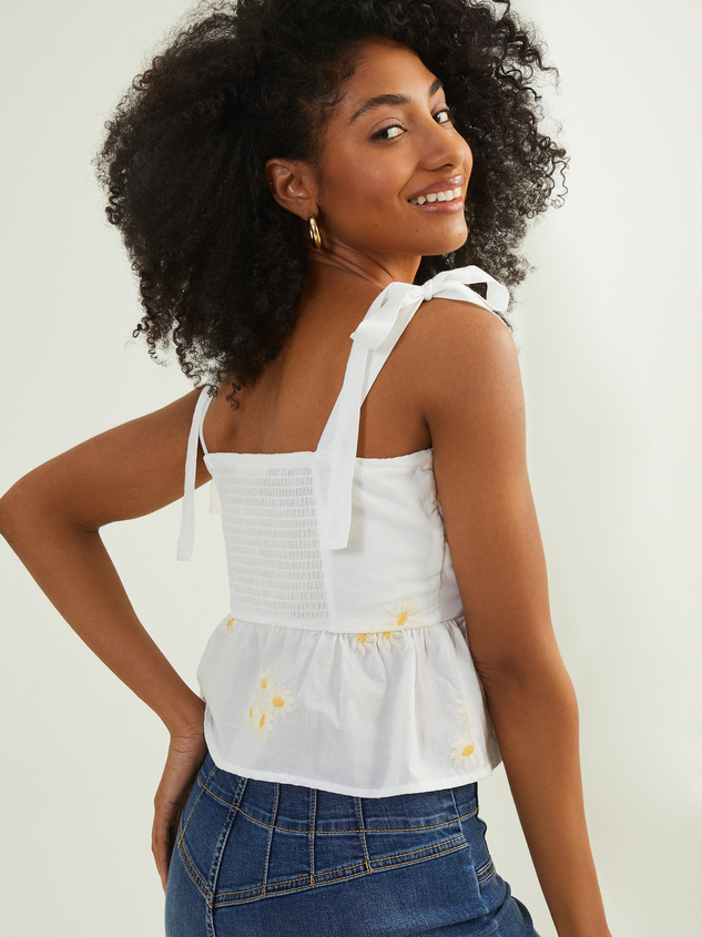 Sunny Embroidered Babydoll Top Detail 4 - ARULA
