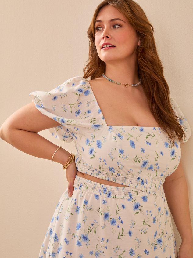 Rosie Floral Maxi Dress Detail 3 - ARULA
