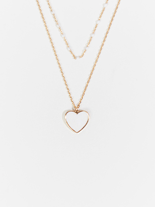 Layered Enamel Heart Necklace - ARULA