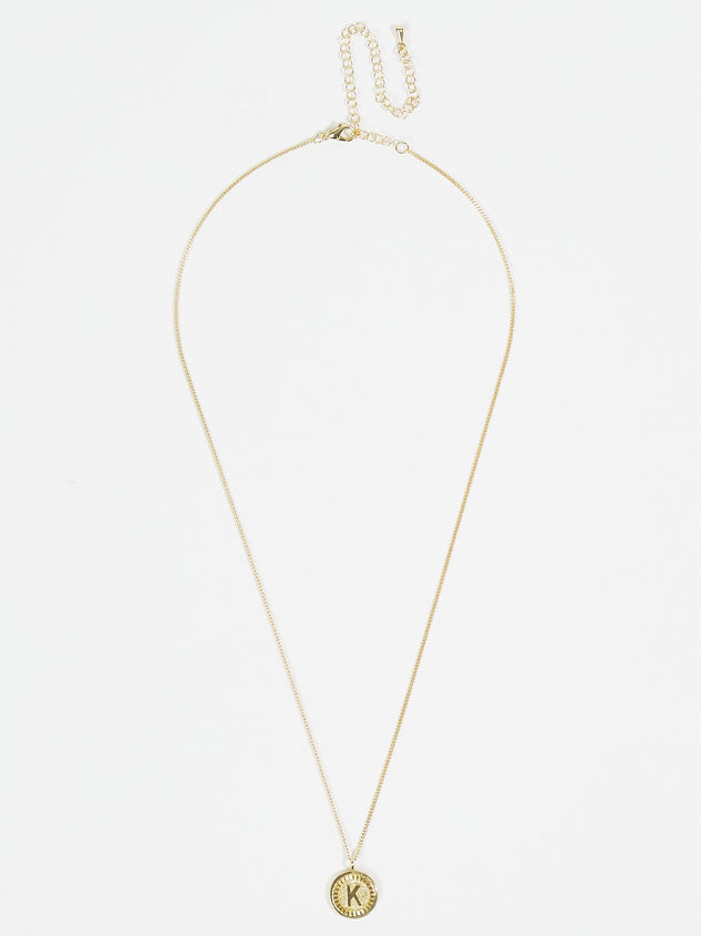 18k Gold Monogram Necklace - K Detail 2 - ARULA