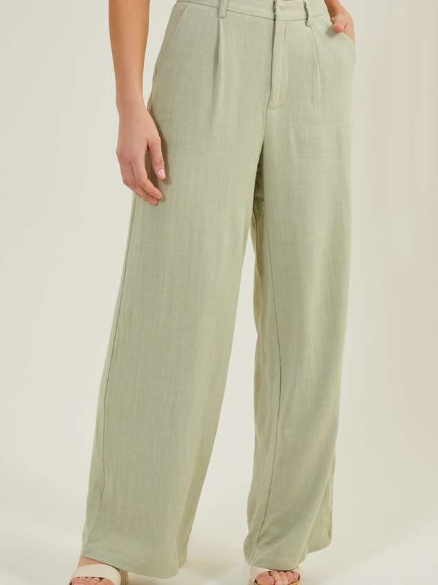 Tessa Linen Trouser Pants Detail 3 - ARULA