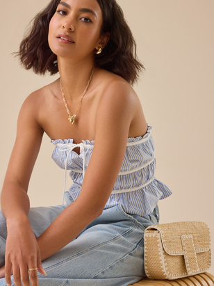 Alice Pinstripe Tube Top - ARULA