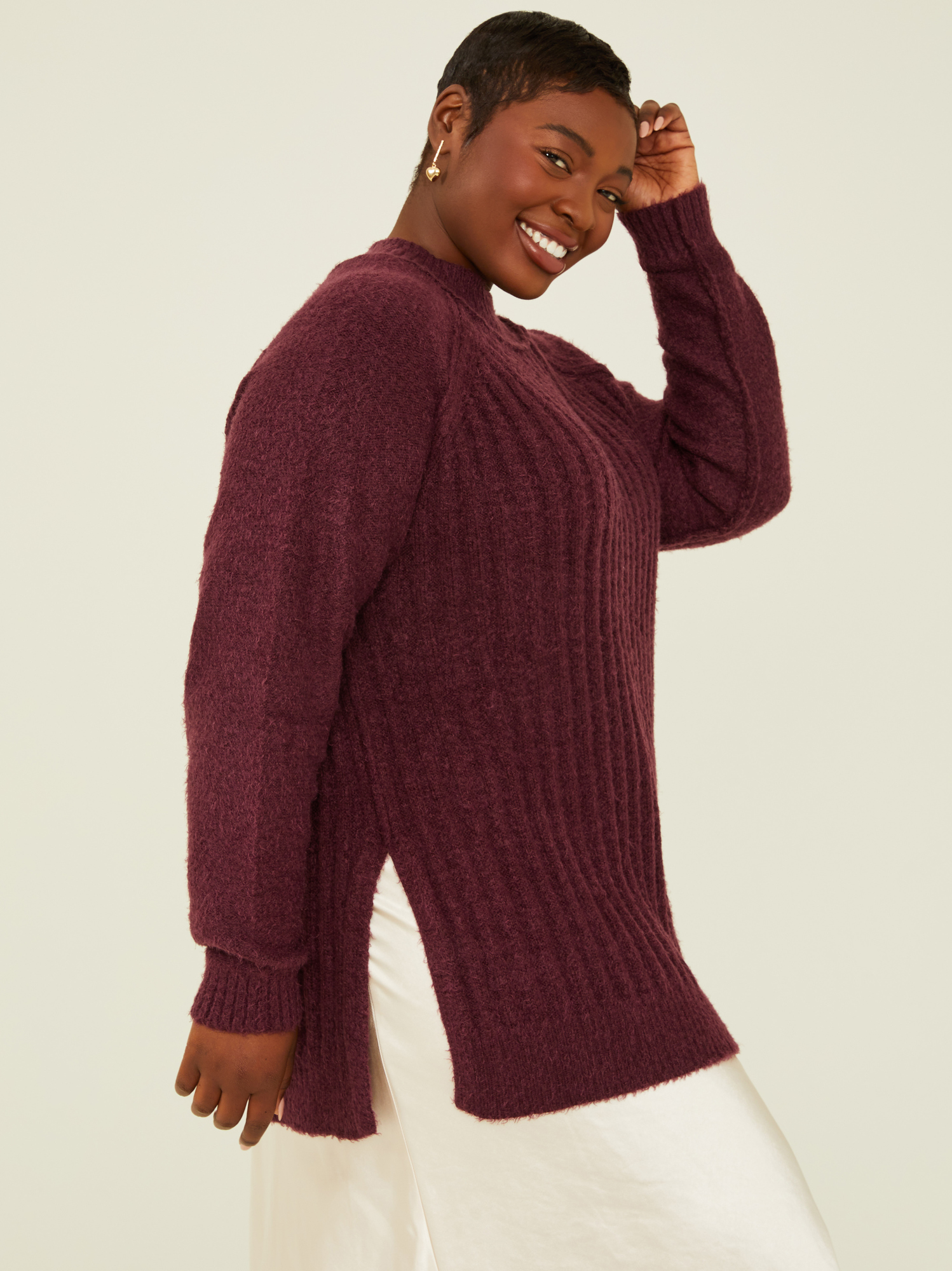 Maroon tunic sweater online