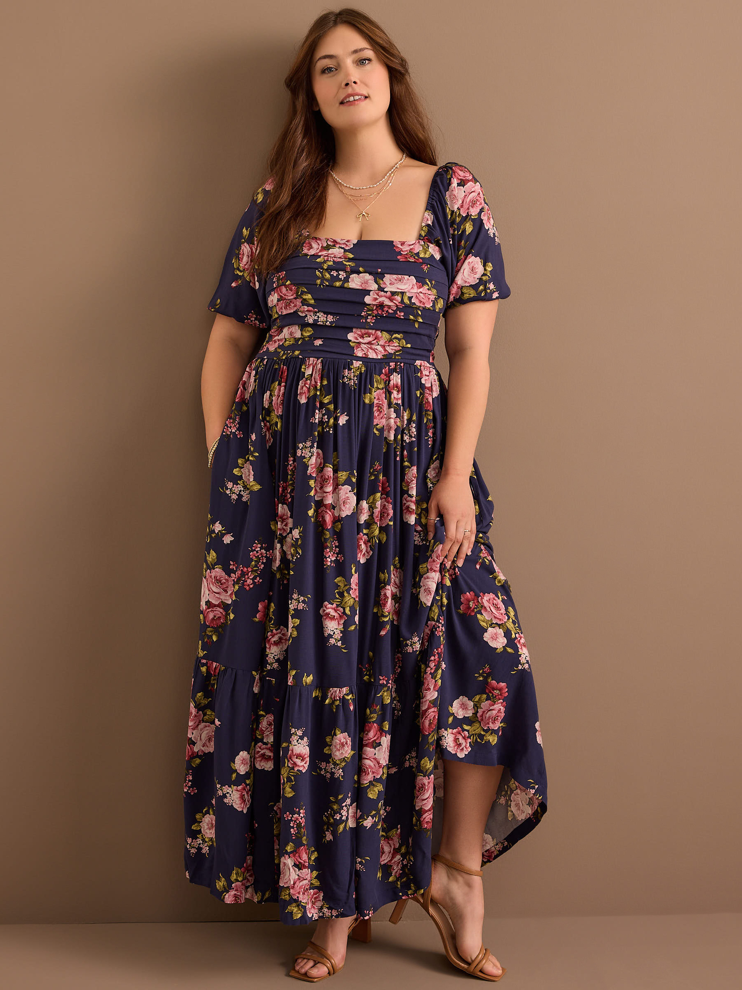 Floral maxi dress size 18 outlet