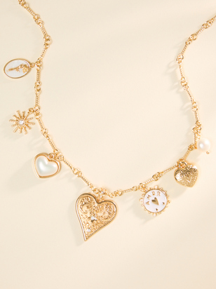 Detail Heart Charm Necklace - ARULA