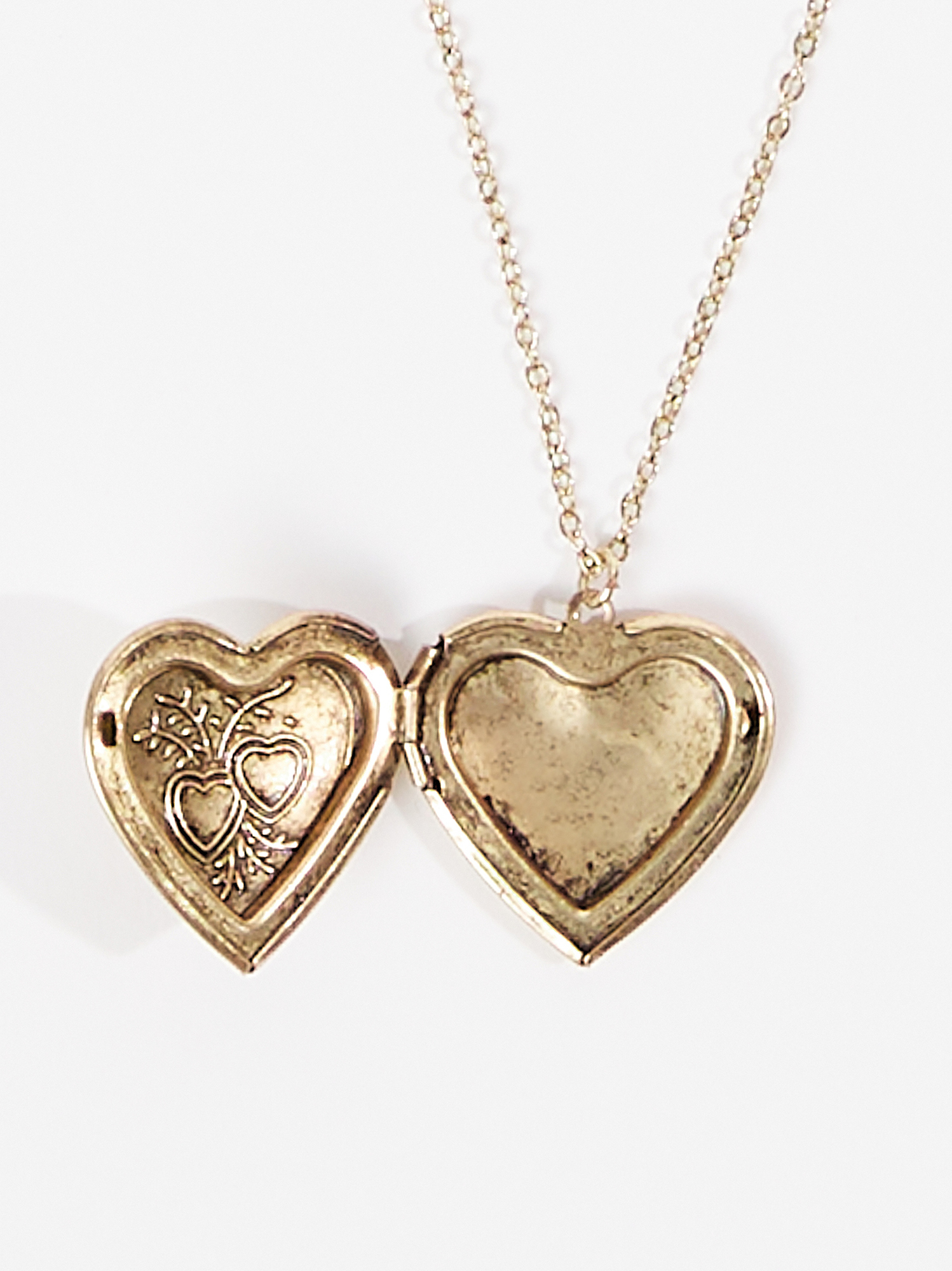Monogram Heart Locket Necklace - C