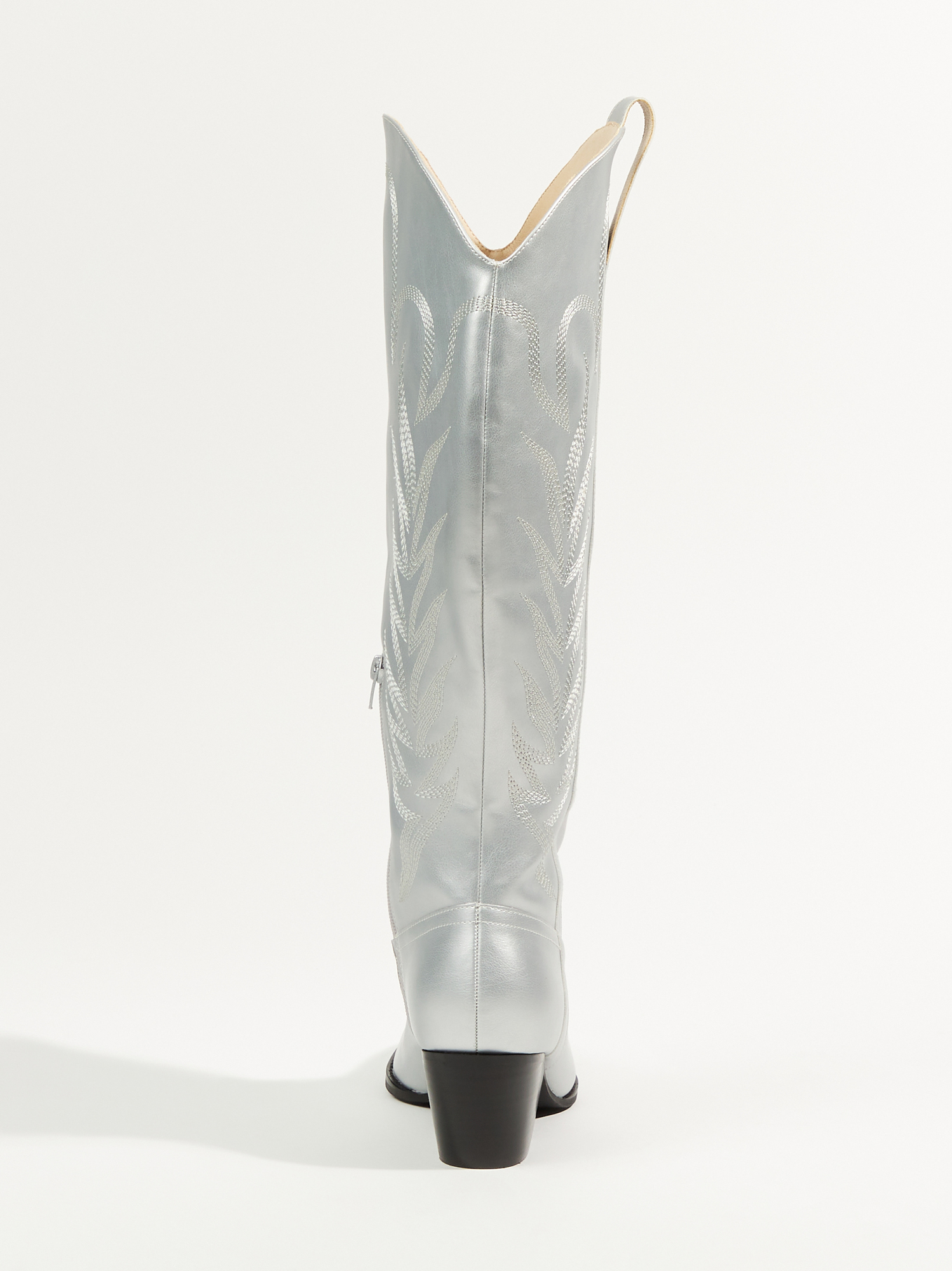 Silver wide calf sales boots
