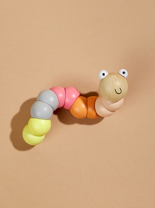 Wiggly Wooden Worm by MudPie - ARULA